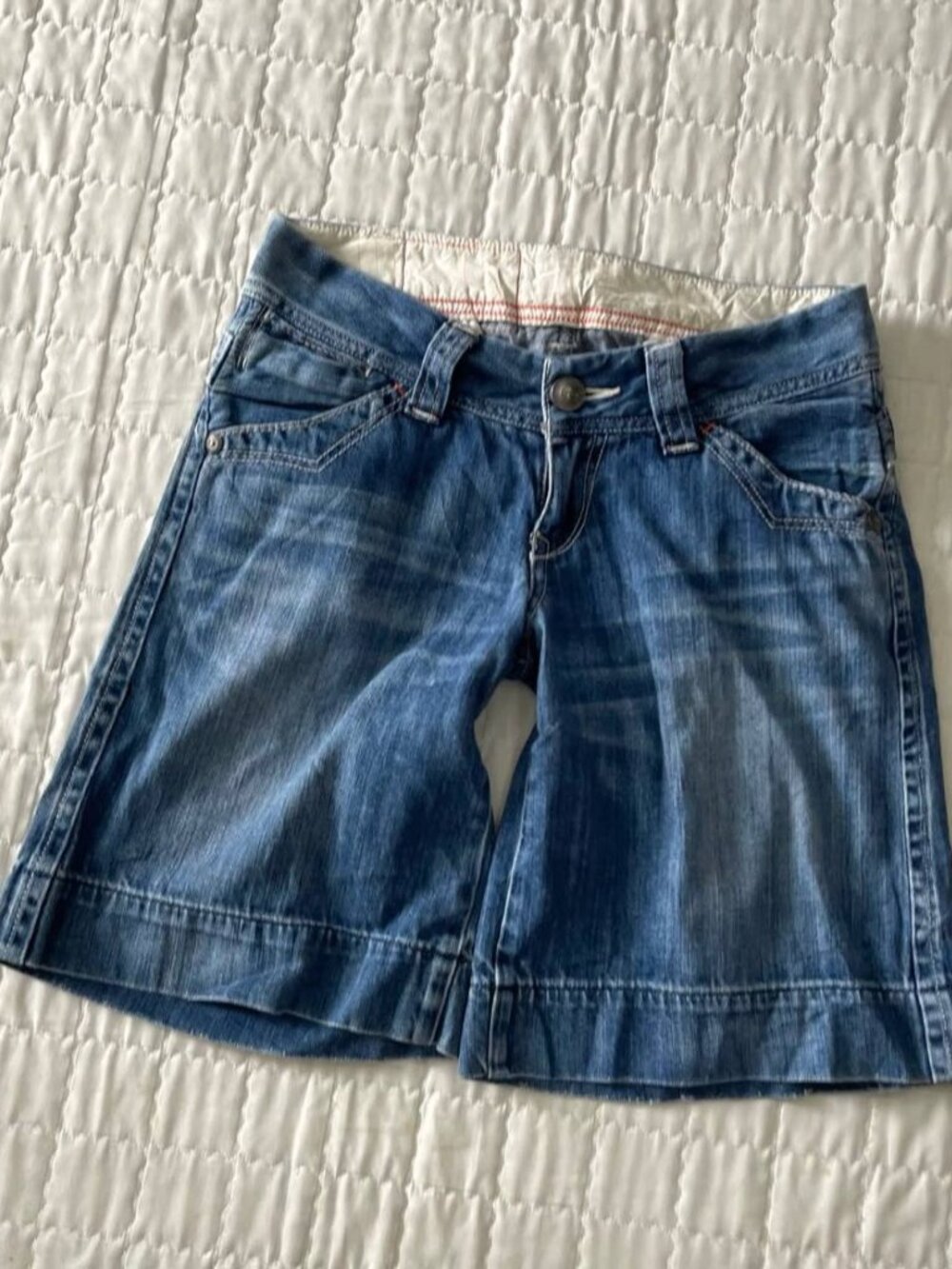 Women's Blue Denim Bermuda Shorts - Picture 2 of 5